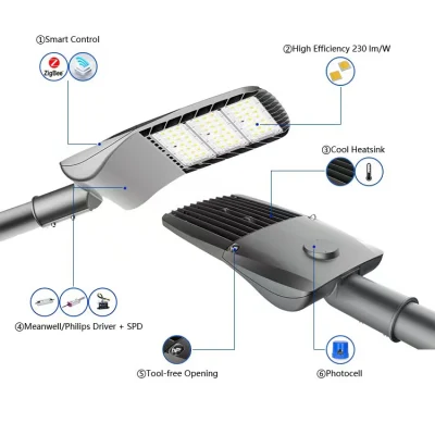 Iluminação de rua LED de indução ecológica IP66 150 Watts com câmera CCTV